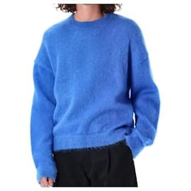 Off White Blue Mohair Sweater Men
