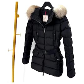 Giacca in piumino Moncler Clion con pelliccia di volpe da donna, Nero