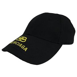 Balenciaga Cappellino Visiera Nero con Logo BB Ricamato