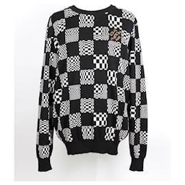 Distorted Damier Rundhals-Strickpullover XL - Louis Vuitton