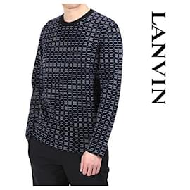 Strickpullover mit Rundhalsausschnitt und geometrischem Muster - Lanvin