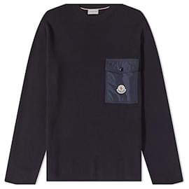 Moncler Logo Strickpullover Schwarz
