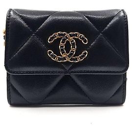 Chanel Portamonete con catena in pelle d'agnello