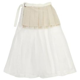 Falda larga plisada Sacai blanca