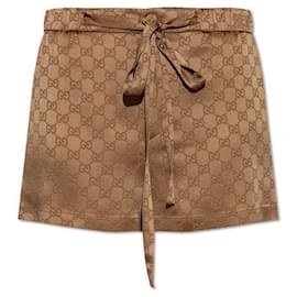 Pantalones cortos de satén Gucci naranja