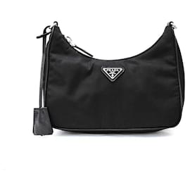 Borsa hobo in Re Nylon con tracolla a catena - Prada