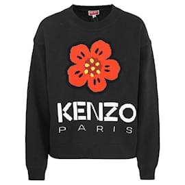 Strickware schwarz mit Blumenlogo - Kenzo
