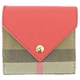 Burberry Damenbörse Lila Red Canvas Leather