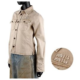 Miu Miu Camisa de denim Logo