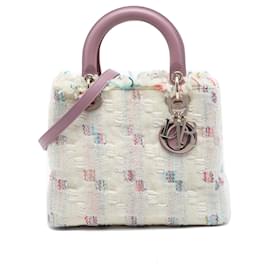 Dior White Medium Tweed Lady Dior
