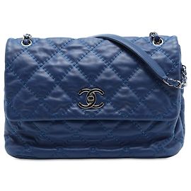 Chanel Blue Large Quilted Calfskin Love Me Tender Flap