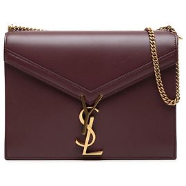 Borsa Saint Laurent Cassandra con chiusura monogramma in pelle di vitello liscia rossa
