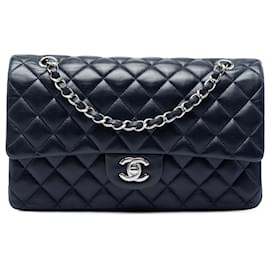 Chanel Blue Medium Classic Lambskin Double Flap