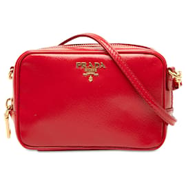 Prada Mini Borsa Camera in Saffiano Vernice Rossa