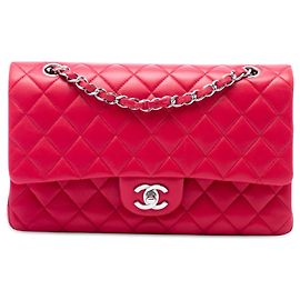 Chanel Pink Medium Classic Iridescent Lambskin Double Flap