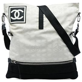 Chanel White CC New Travel Line Sports Bicolor Nylon Crossbody