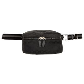 Borsetta a cintura Gucci in nylon GG nero con banda Web