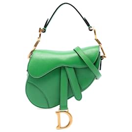 Borsa Saddle Dior in micro pelle di capra verde