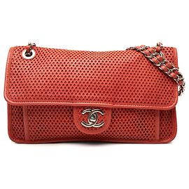 Chanel Red Medium Perforated Calfskin Up In The Air Flap