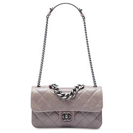 Chanel Purple Medium Quilted Aged Calfskin Perfect Edge Flap