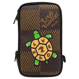 Louis Vuitton Brown Nigo Giant Damier Ebene Tortoise Double Phone Pouch