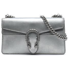 Gucci Silver Medium Calfskin Dionysus Crossbody