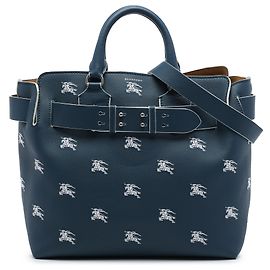 Burberry Blue Medium Marais Gürteltasche aus körnigem Kalbsleder mit Equestrian Knight Stickerei