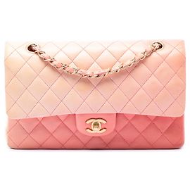 Chanel Pink Medium Classic Ombre Lambskin Double Flap