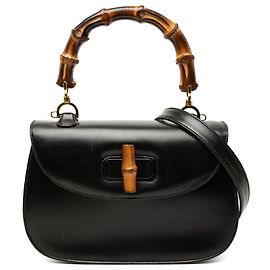 Gucci Black Calfskin Bamboo Night