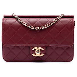 Chanel Red Medium Quilted Lambskin Crossing Times Flap