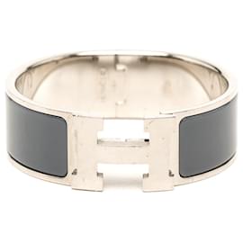 Hermès Gray Wide Enamel Clic Clac H Bracelet PM