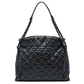 Chanel Black Medium Quilted Calfskin Chain Me Hobo