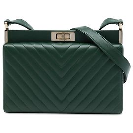 Chanel Green Chevron Lambskin Reissue 2.55 Box Crossbody
