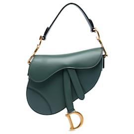 Borsa Saddle Dior Mini in pelle di vitello liscia verde
