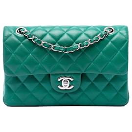 Chanel Green Small Classic Caviar Double Flap