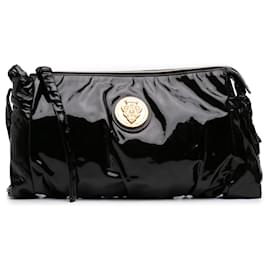 Clutch Hysteria Grande de charol negro Gucci