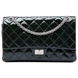Chanel Blue Quilted Patent Reissue 2.55 Double Flap 226