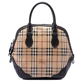 Borsa Bowling Orchard Burberry Beige Medium Haymarket Check in tela rivestita
