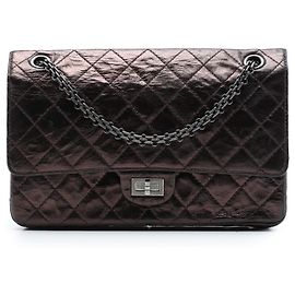 Chanel Brown Quilted Metallic Aged Calfskin Reissue 2.55 Double Flap 226