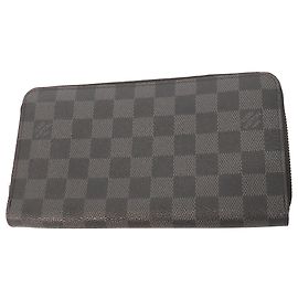 Cartera Louis Vuitton Black Damier Graphite Zippy Organizer