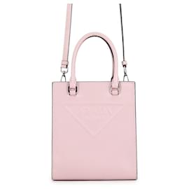 Mini borsa in pelle Prada con triangolo in rilievo