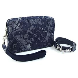 Borsa a tracolla e clutch in denim Gucci