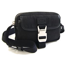 Borsa a tracolla Gucci in tela e pelle nera