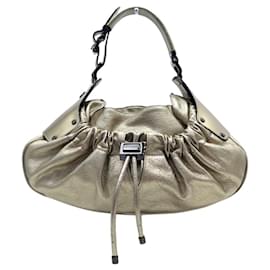 BORSA A MANO BURBERRY WARRIOR DRAWSTRING HOBO IN PELLE GOLDEN AND BAG