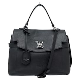 BOLSA DE MÃO LOUIS VUITTON LOCKME EVER M51395 EM COURO PRETO BOLSA DE OMBRO