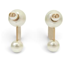 NUOVI ORECCHINI DIOR TRIBALES LOGO CD PERLE IN METALLO DORATO - Dior