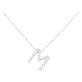 Autre Marque Collana Iniziale M in Diamanti Au750