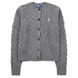 Strickjacke mit Zopfmuster und besticktem Logo für Damen - Ralph Lauren