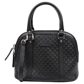 Gucci Mini Borsa Tote Dome in Pelle Microshima Nera