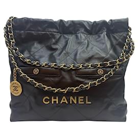 Chanel Black Gold Two-Pocket Small